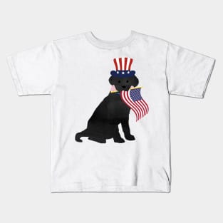 Preppy Patriotic Black Lab Kids T-Shirt